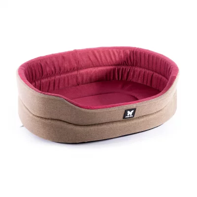 MARTIN SELLIER Panier pour chien Classic - Polyester - Rouge et Gris - D70cm 