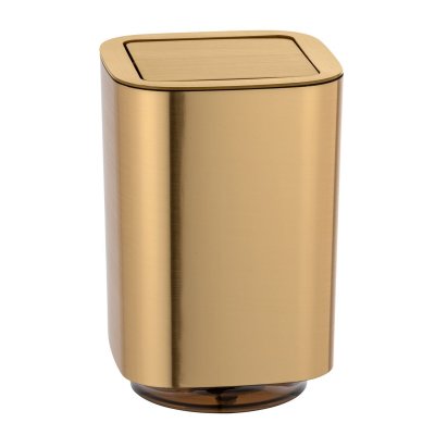 WENKO Panier salle de bain auron avec couvercle rotatif, or, 
