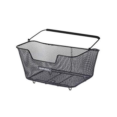 BASIL Panier V&eacute;lo  Base M en acier noir pour porte bagage, fixation pa