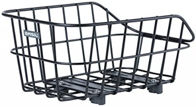 BASIL Panier V&eacute;lo  Cento en aluminium noir pour porte bagage, fixation 