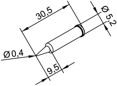 ERSA Panne de fer &agrave; souder 0,4mm pointue  102 PD LF 04
