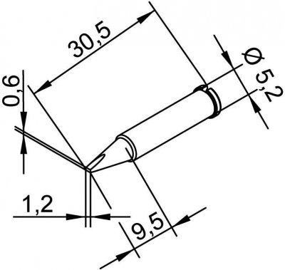 ERSA Panne de fer &agrave; souder 1,2mm burin  102 CD LF 12