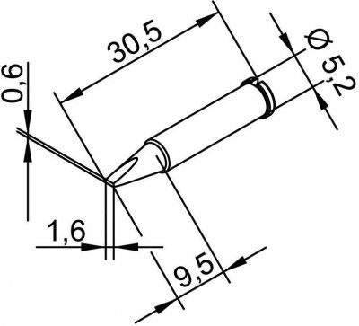 ERSA Panne de fer &agrave; souder 1,6mm burin  102 CD LF 16