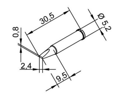ERSA Panne de fer &agrave; souder 2,4MM burin  102 cd lf 24