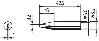 ERSA Panne de fer &agrave; souder burin 3,2 mm  842 ED