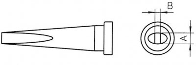 WELLER Panne de fer &agrave; souder forme burin longue, 3,2mm  LT-M