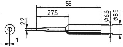 ERSA Panne de fer &agrave; souder longue dur&eacute;e 2.2mm DUR type 832  832 KD LF