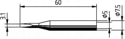 ERSA Panne s&acute;rie 172 en forme de burin largeur 3,1 mm 0172 KD/SB 