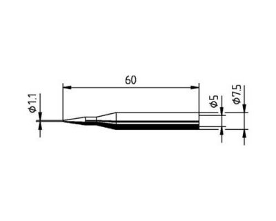 ERSA Panne s&acute;rie 172 pointe crayon largeur 1,1 mm 0172 BD/SB 