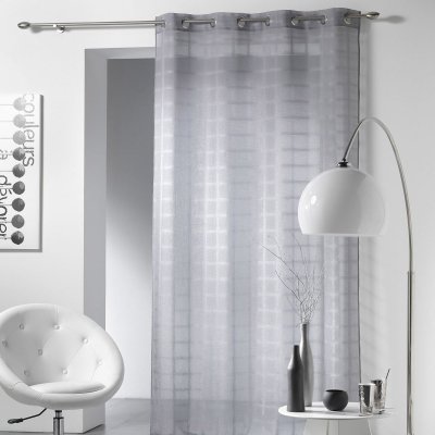 Panneau a oeillets 140 x 240 cm voile sable candide Gris - Gris