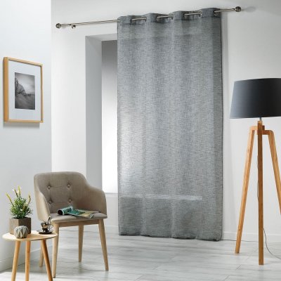 Panneau a oeillets 140 x 240 cm voile tisse carlin Anthracite