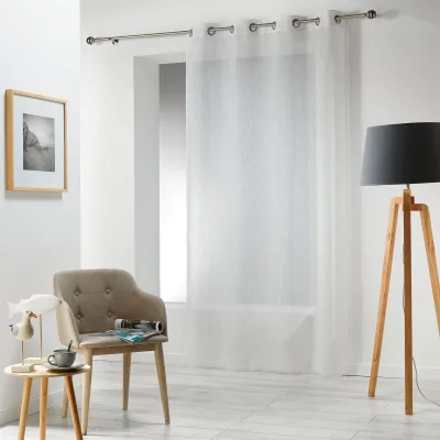 Panneau a oeillets 140 x 240 cm voile tisse carlin Naturel - Naturel