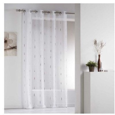Panneau a oeillets 140 x 260 cm voile sable fils chenille chenilla Naturel