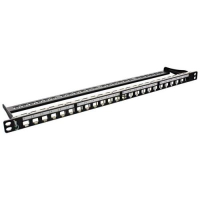 INLINE Panneau de brassage vierge &reg; 19 Cat.6A 24 ports 0.5U noir