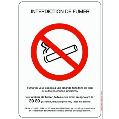 NOVAP Panneau rectangulaire - 21 x 29.7 cm, Interdiction de fumer