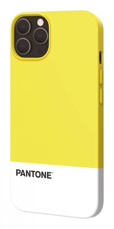 PANTONE  Custodia iPhone 13 Pro Max TPU Soft-touch Anti-graffio Bianco e Giallo