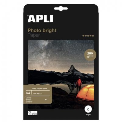 APLI PAPER Photo Bright Pro - A4 (210 x 297 mm) - 280 g/m&sup2; - 60 feuille(s) papier photo