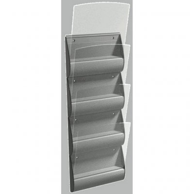 PAPERFLOW   porte-brochures mural integral, a4, gris alu noir