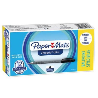 PAPERMATE  flexgrip ultra noir stylo &agrave; bille moyen 12 pi&egrave;ce(s)