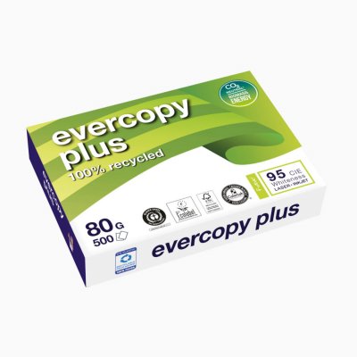 CLAIREFONTAINE Papier A4 recycl&eacute; Evercopy + - blanc - 80 g - ramette de 500 feuilles