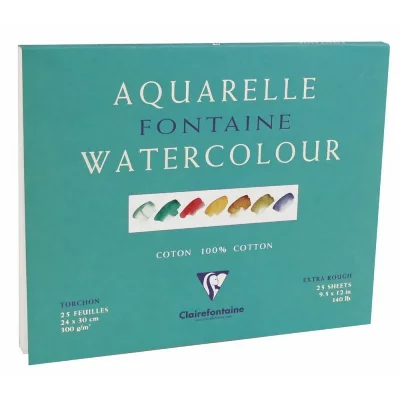 CLAIREFONTAINE Papier aquarelle  grain torchon