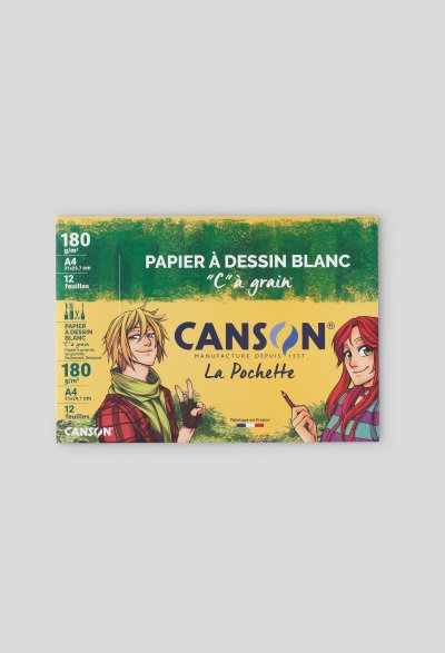 CANSON Papier Dessin A Grain C 180g A4 - Pochette De 12