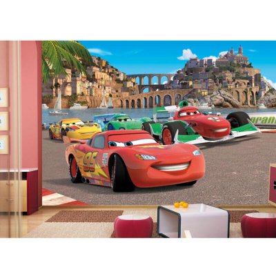 AG ART Papier peint Cars Panorama Disney 360X255 CM - Multicolor