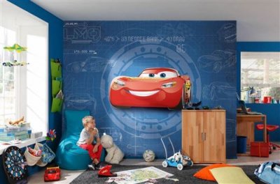 KOMAR Papier Peint Mural Cars Disney Bleuprint 254x368 Cm - Enfants
