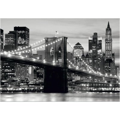 AG DESIGN Papier Peint New York Brooklyn Bridge Noir & Blanc 360x254 cm