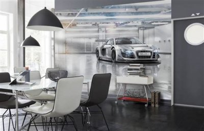 KOMAR Papier peint photo 254x368 cm en 8 l&eacute;s - Colle incluse AUDI R8 LE MANS