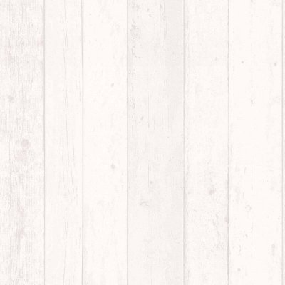 AS CREATION Papier peint planche de bois - Blanc - 10 ml x 0,53 m
