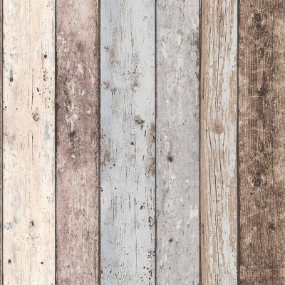 AS CREATION Papier peint planche de bois - Marron/ Gris Bleu - 10 ml x 0,53 m