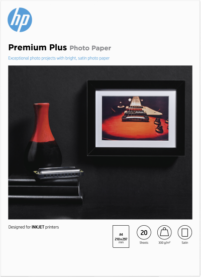 HP Papier photo A4 semi-brillant  Premium Plus - 20 feuilles