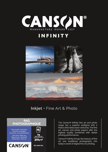 CANSON Papier Photo  Infinity Rag Photographique A4 25 Feuilles