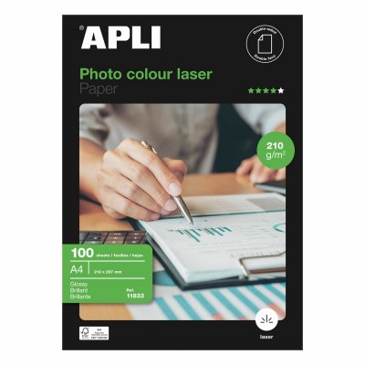 UNISEX Papier photo glac&eacute; apli laser 100 volets double face a4 160 g/m2