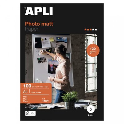 APLI Papier Pr&eacute;sentation A4 - 120G Mat - 100 Feuilles - 