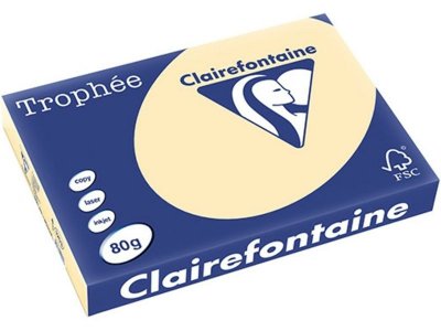 CLAIREFONTAINE Papier Troph&eacute;e - couleur chamois - 80 g - A3 - ramette de 500 feuilles