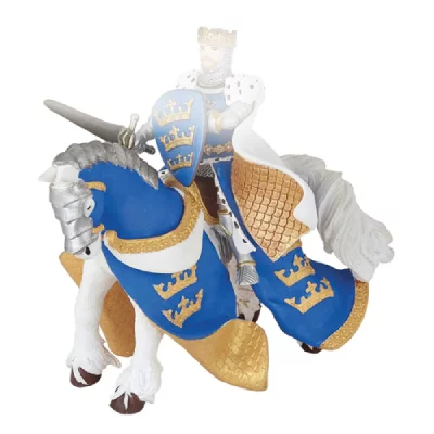 PAPO - Cheval du Roi Arthur Bleu Le Monde Medieval Figurine, 39952