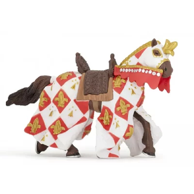 PAPO  Figurine Cheval Blanc fleur de lys Pour Enfant 