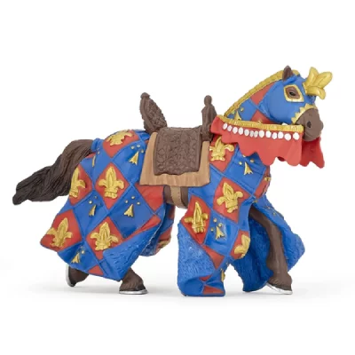 PAPO  Figurine Cheval Bleu fleur de lys Pour Enfant 