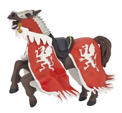 PAPO  Figurine Cheval du roi au dragon Rouge Pour Enfant