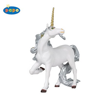 PAPO  Figurine Licorne argent&eacute;e Pour Enfant