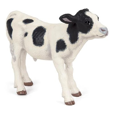 PAPO  Figurine Veau - Noir et blanc