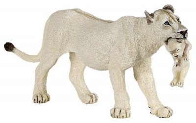 PAPO  - Lionne blanche avec lionceau 