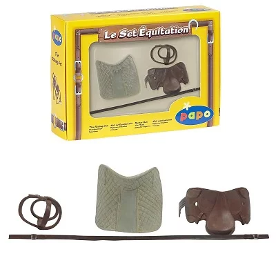 PAPO  Saddle Harness Set Figure Argent&eacute;