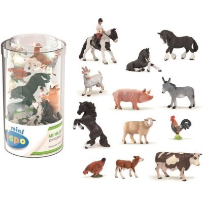 PAPO  Tube de 12 Mini Plus Figurines Ferme Pour Enfant
