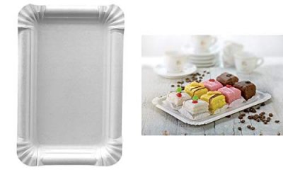 Papstar Assiette en carton 'pure' rectangulaire, blanc