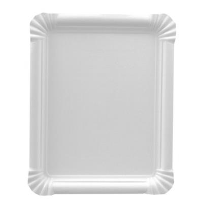 PAPSTAR  Lot de 250 Assiettes Carton Pure Rectangulaire. Dim.:165x200mm