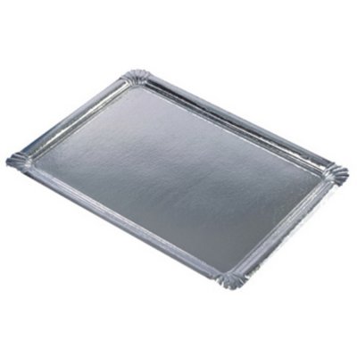 PAPSTAR  Plat de service, rectangle, 455 x 340 mm, argent
