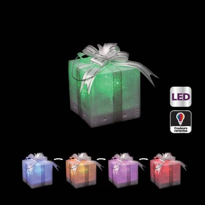 FEERIC LIGHTS & CHRISTMAS Paquet Cadeau Lumineux avec Variations de couleurs
